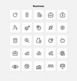 outline business icons set briefcase vector image vector image