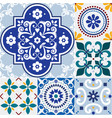 portuguese azulejo tiles seamless pattern vector image