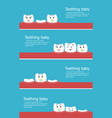 teething baby flyers with teeth vector image