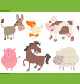 farm animals collection vector image