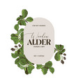hand drawn alder smoking chips label vector image vector image