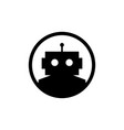 robot emblem round cyborg automatic logo icon vector image