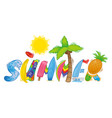 summer inscription vector image vector image