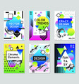 fantasy posters with chrome elements vector image