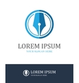 fountain pen round logo vector image vector image