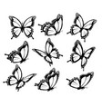 collection of butterflies flying in different vector image vector image