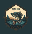fishing fish in the water logo icon template vector image