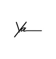 letter ya signature logo template vector image