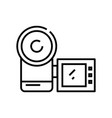 video camera line icon concept sign outline vector image vector image
