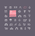 linear icons on the theme of the wedding vector image