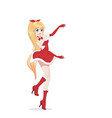 anime manga girl dressed in santa claus costume vector image