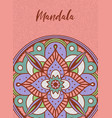 indian mandala flower art poster concept vector image