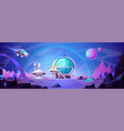 space station building on planet landscape vector image