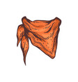 wild west cowboy bandana or vintage scarf cartoon vector image