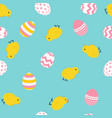 painted easter egg and chicken cite seamless vector image vector image