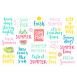 summer lettering design set - hand drawn vector image