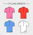 types of cycling jerseys vector image vector image