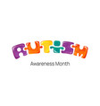 banner for autism awareness month vector image