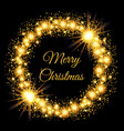 merry christmas glowing gold background vector image vector image