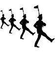 black silhouette soldier is marching with arms vector image