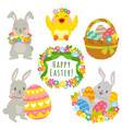 easter animals clip art set vector image