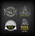 pizza menu restaurant badges food design template vector image