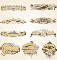 vintage banner decorative set vector image