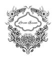 black and white flowers abstract art wedding vector image