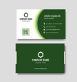 modern green business card vector image vector image