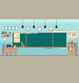 school classroom with chalkboard study class vector image