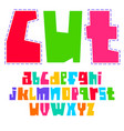 trendy alphabet bright colored letters uppercase vector image