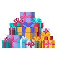 bunch of gift boxes vector image vector image