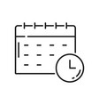 calendar assignment and clock outline icon vector image