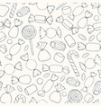 hand drawn candies and marshmallows pattern vector image