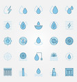 hydropower blue icons set vector image