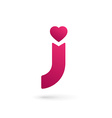 letter j heart logo icon design template elements vector image vector image