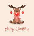merry christmas postcard cute vector image vector image