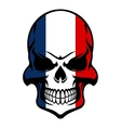skull in france flag colors vector image