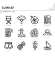 summer icon set vector image vector image