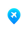 airplane and pin marker icon vector image