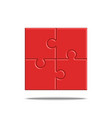assembled jigsaw puzzle from four sections square vector image