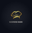 chef hat abstract gold logo vector image vector image