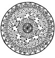 maya round mandala doodle for yoga and meditation vector image