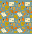 autumn seamless pattern with leaf leaf vector image vector image