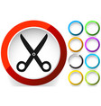 icon with scissors symbol barber hairdresser vector image