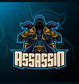 assassin sport mascot logo design vector image