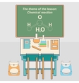 Classroom in school with desk and chalkboard vector image