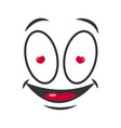 smile cartoon emoticon in love emoji face vector image