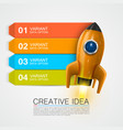 graphic information space rocket launch vector image vector image