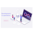 isometric flat landing page template vector image